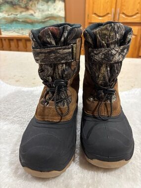 George Kids Brown Black Camouflage Snow Boots